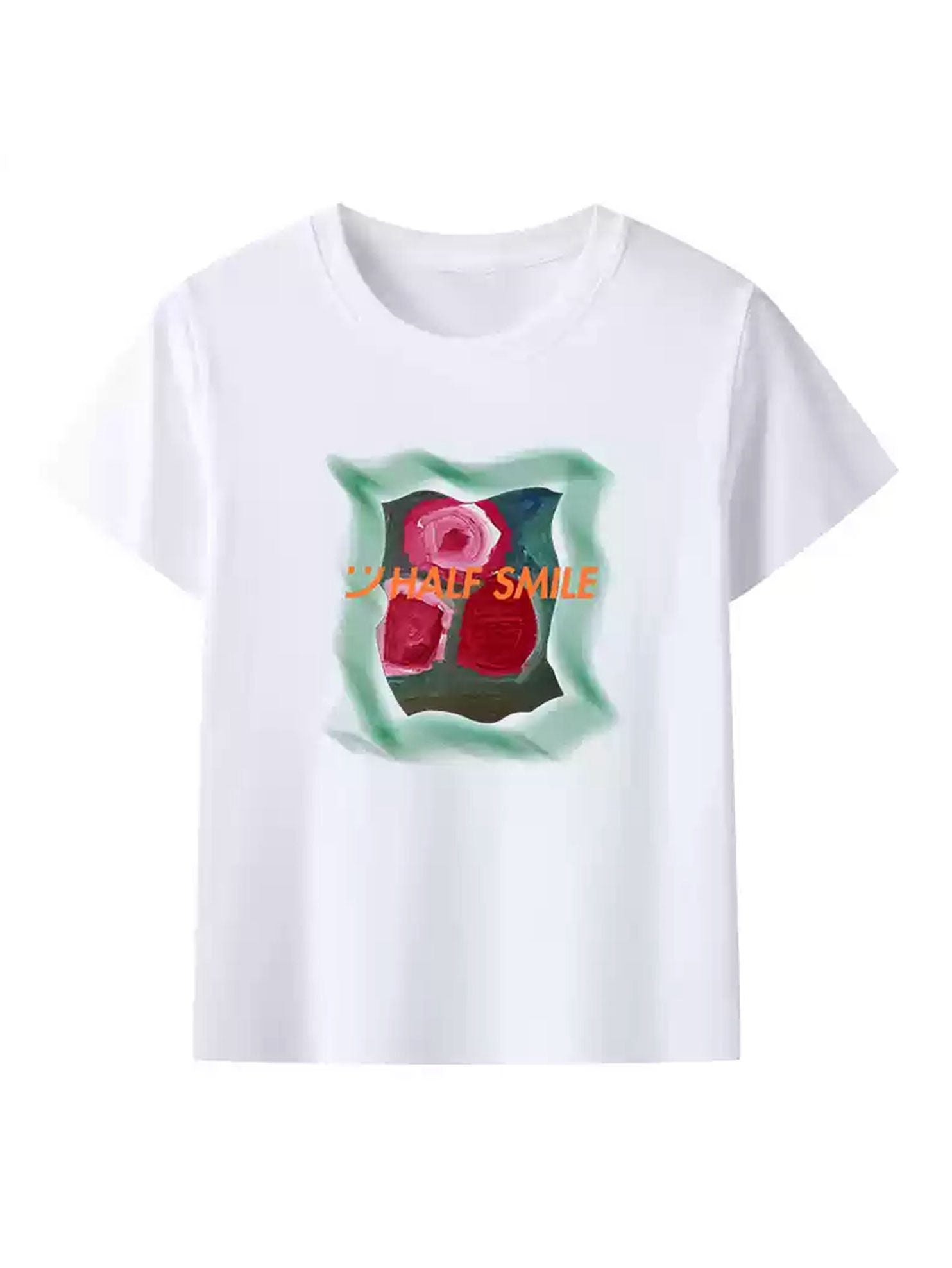 Fruit Print Unisex White Crewneck T-Shirt